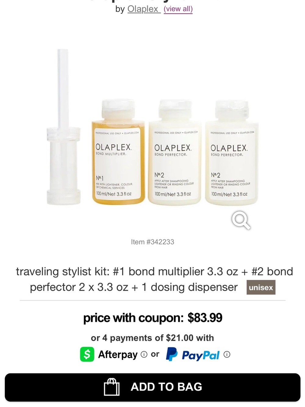 OLAPLEX Traveling Stylist Kit - White Cream Packaging